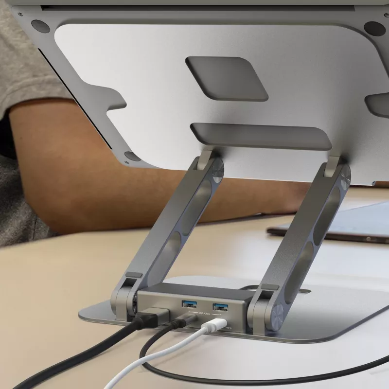 j5create JTS327 Multi-Angle 4K Docking Stand, Laptopständer, Grau, Aluminium, 40,6 cm (16 Zoll), 4 kg, Windows-Laptop / Mac