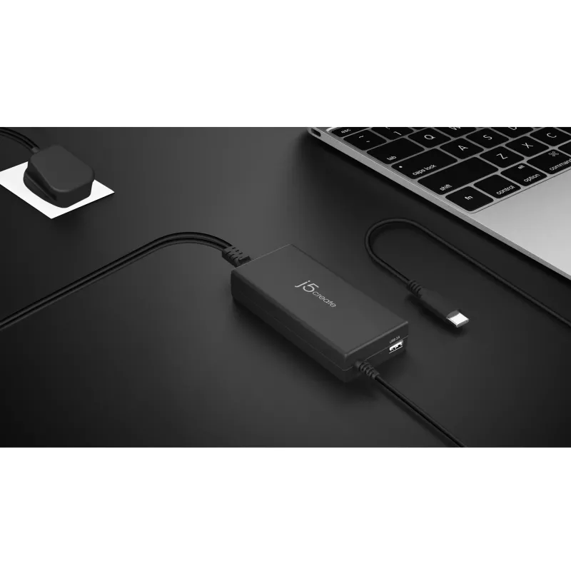 j5create JUP2290C-FN 100W PD USB-C® Super Charger – UK, Schwarz, inkl. 1,2 m Kabel