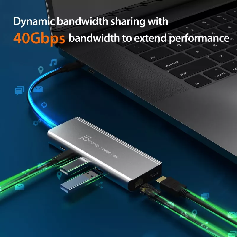 j5create JCD403 USB4 8K Multi-Port Hub USB Typ-C HDMI RJ-45