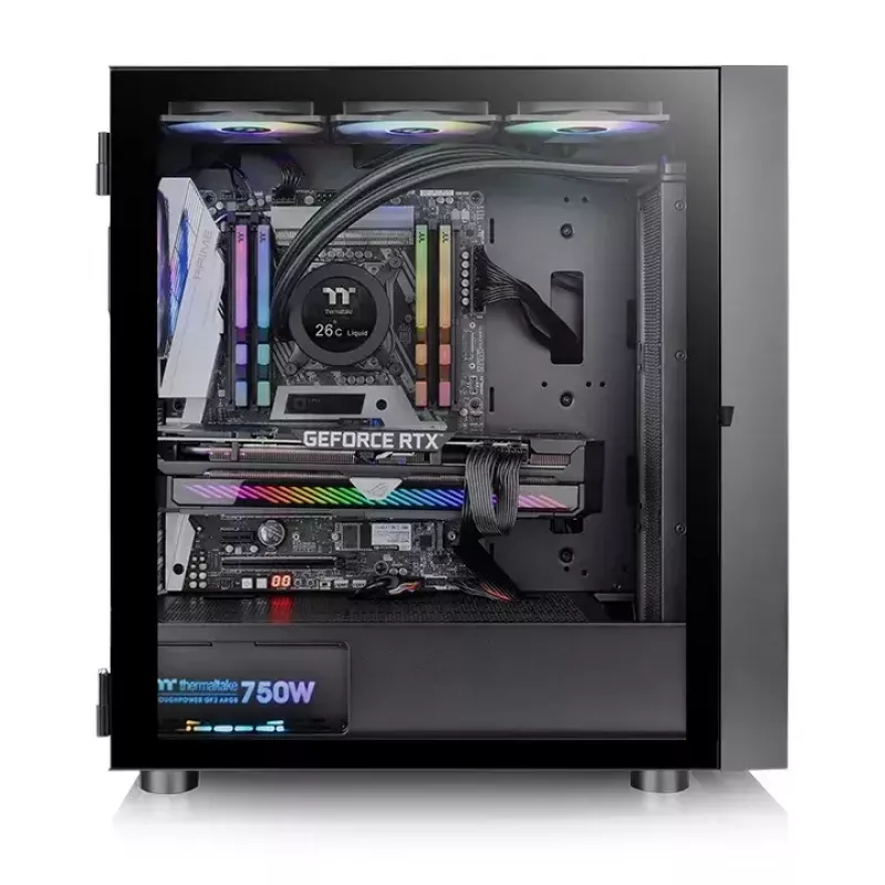 PC-Gehäuse Thermaltake H570 TG ARGB Midi Tower Schwarz