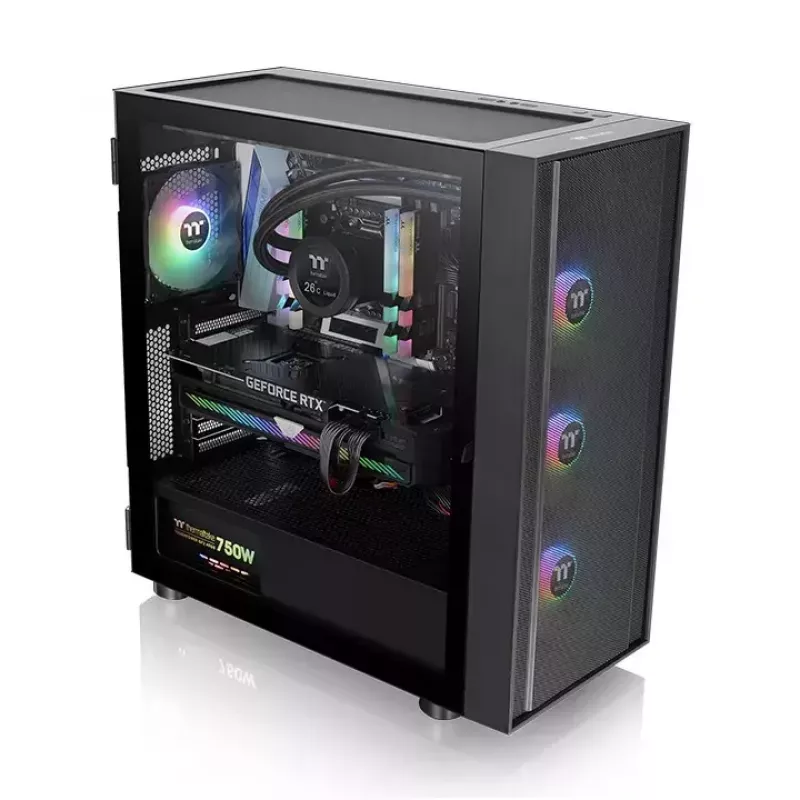 PC-Gehäuse Thermaltake H570 TG ARGB Midi Tower Schwarz