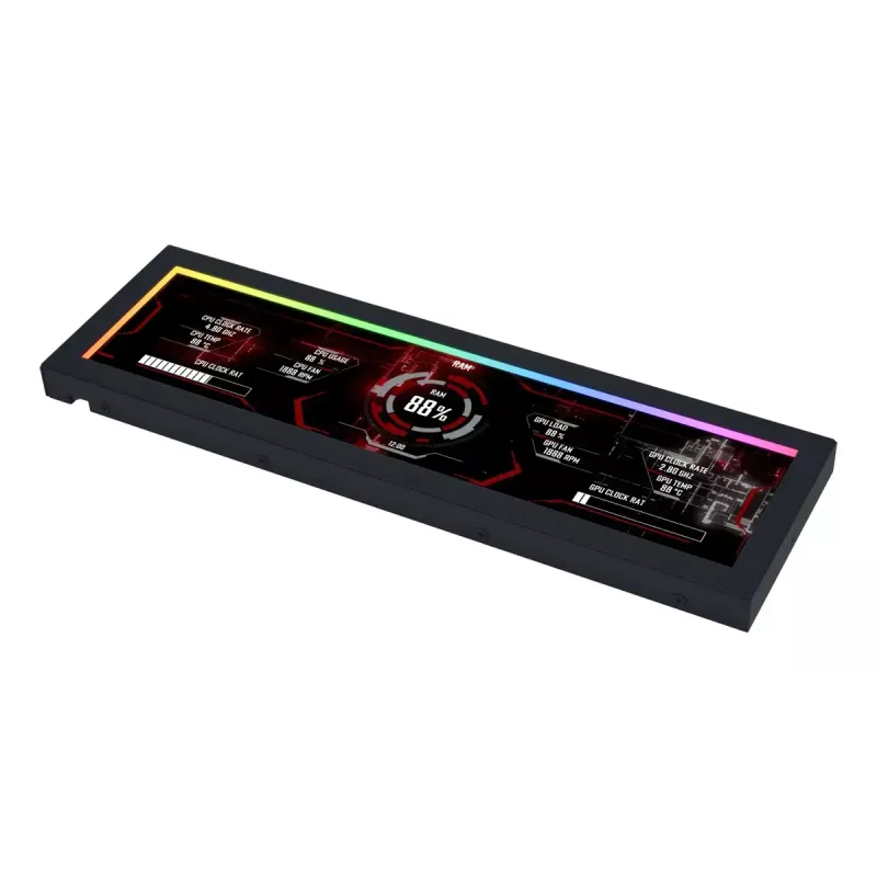 Display panel Lian Li SM088X, universelles Gehäuse, 237×73×13 mm, 5 V, schwarz