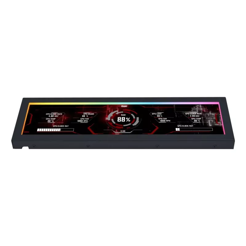 Display panel Lian Li SM088X, universelles Gehäuse, 237×73×13 mm, 5 V, schwarz