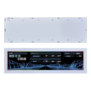 Display-Panel Lian Li SM088W — universelles Gehäuse-Display, Weiß, 237×73×13 mm, 5 V Eingang