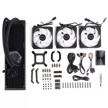 Flüssigkeitskühlungsset Cooler Master MasterLiquid 360 ATMOS 12 cm Schwarz