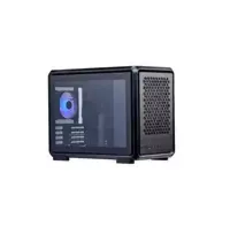 Computer-Gehäuse Cooler Master MasterFrame 400 Mesh Schwarz mATX mit transparenter Seitenwand und 1x 120mm ARGB-Lüfter