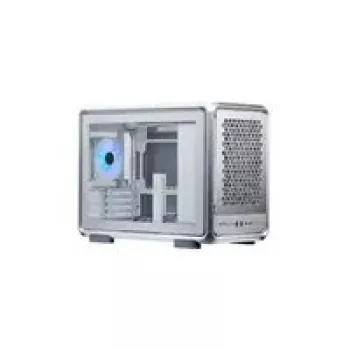 Computergehäuse Cooler Master MasterFrame 400 Mesh Silber, mATX, transparentes Seitenteil, 1x 120 mm ARGB-Lüfter