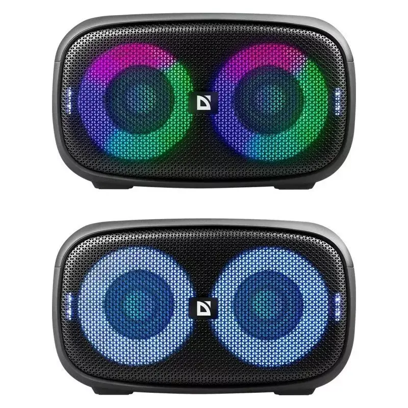 Defender Q5 Stereo Tragbarer Bluetooth-Lautsprecher, 20W, LED-Beleuchtung, UKW-Radio, TWS