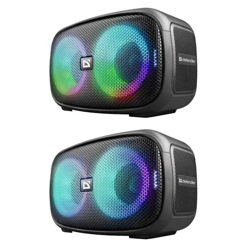 Defender Q5 Stereo Tragbarer Bluetooth-Lautsprecher, 20W, LED-Beleuchtung, UKW-Radio, TWS
