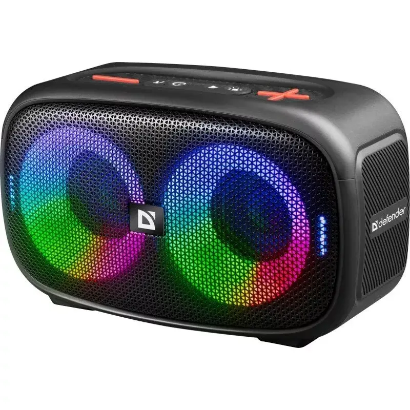 Defender Q5 Stereo Tragbarer Bluetooth-Lautsprecher, 20W, LED-Beleuchtung, UKW-Radio, TWS