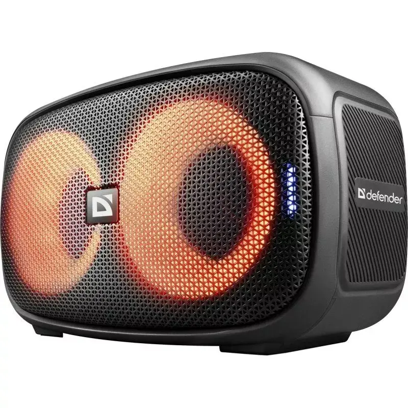 Defender Q5 Stereo Tragbarer Bluetooth-Lautsprecher, 20W, LED-Beleuchtung, UKW-Radio, TWS
