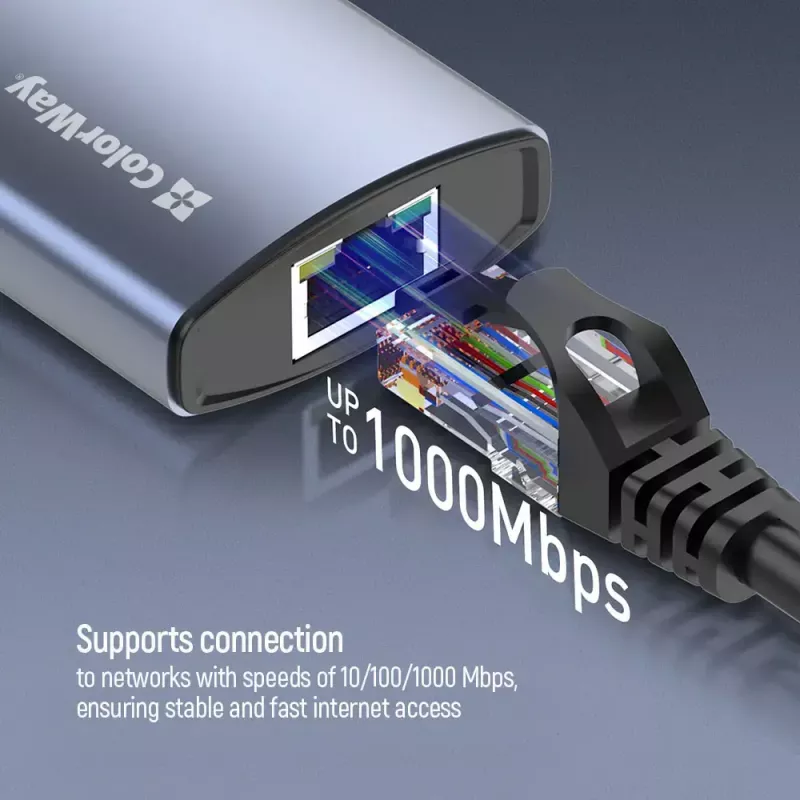 Dockingstation ColorWay CW-HUB02 6-in-1 100W — Multiport-Hub mit Stromversorgung