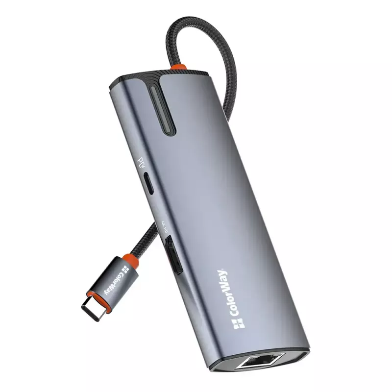 Dockingstation ColorWay CW-HUB02 6-in-1 100W — Multiport-Hub mit Stromversorgung