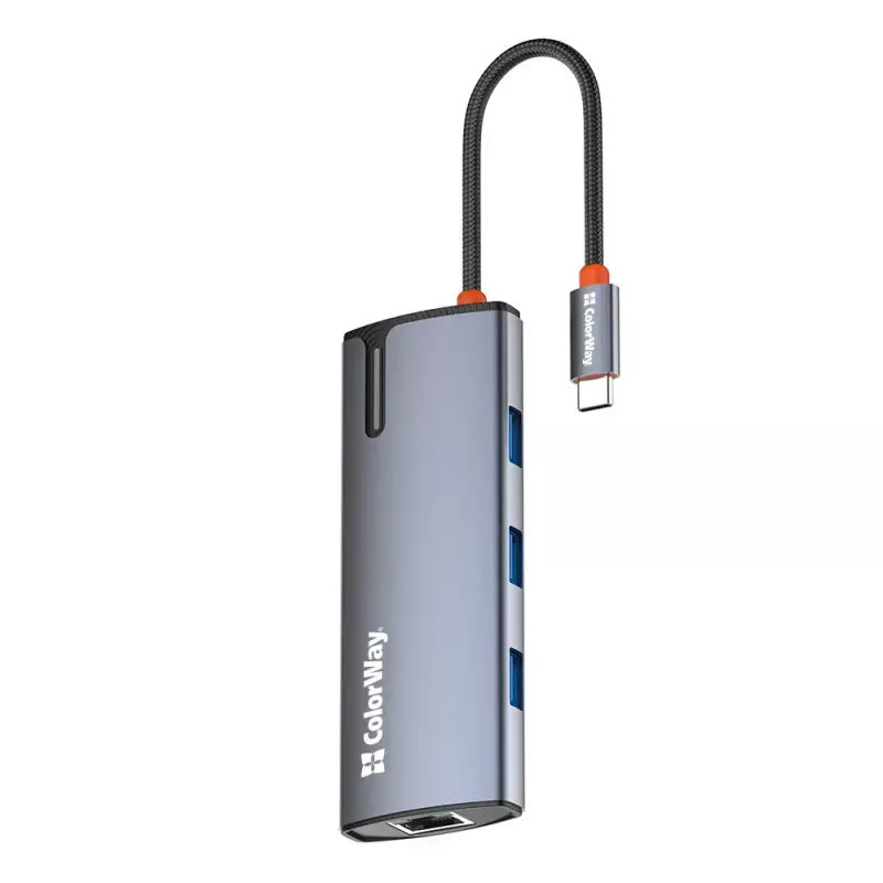Dockingstation ColorWay CW-HUB02 6-in-1 100W — Multiport-Hub mit Stromversorgung