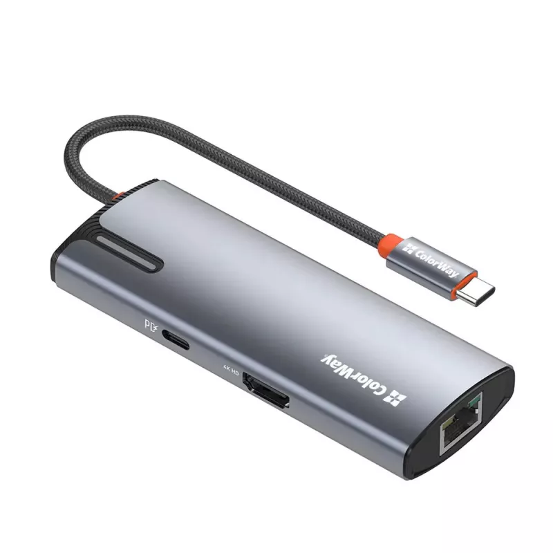 Dockingstation ColorWay CW-HUB02 6-in-1 100W — Multiport-Hub mit Stromversorgung