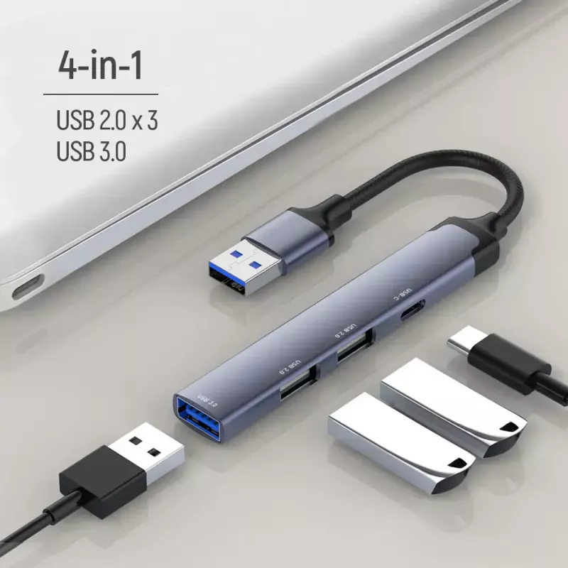 Dockingstation ColorWay CW-HUB05, 4-in-1 USB-C Hub mit HDMI und Ethernet