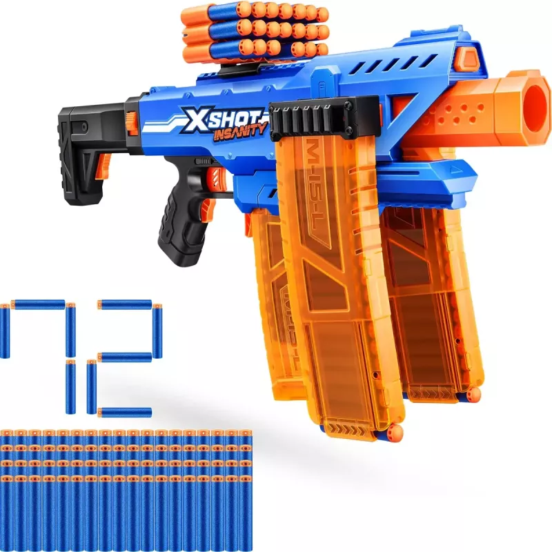 Spielzeug-Pfeilblaster Zuru XSHOT Insanity Clip Mania mit 72 Schaumstoffpfeilen