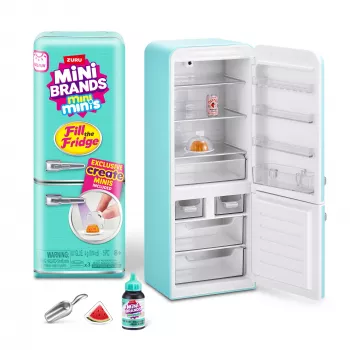Spielset Zuru Mini Brands Mini Minis Fill the Fridge Playset — sammelbare Miniatur-Lebensmittel-Kühlschrank-Zubehörteile