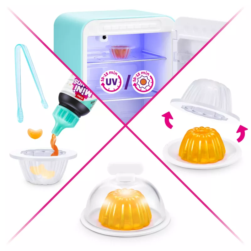 Spielset Zuru Mini Brands Mini Minis Fill the Fridge Playset — sammelbare Miniatur-Lebensmittel-Kühlschrank-Zubehörteile