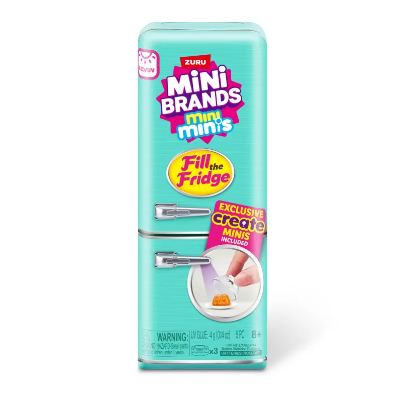 Spielset Zuru Mini Brands Mini Minis Fill the Fridge Playset — sammelbare Miniatur-Lebensmittel-Kühlschrank-Zubehörteile