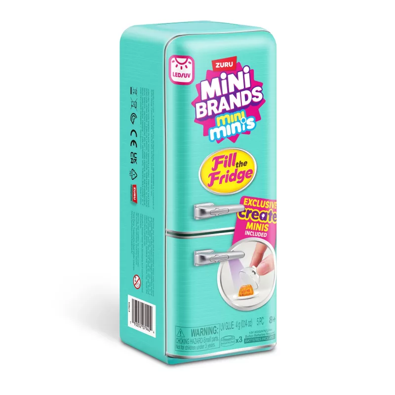 Spielset Zuru Mini Brands Mini Minis Fill the Fridge Playset — sammelbare Miniatur-Lebensmittel-Kühlschrank-Zubehörteile