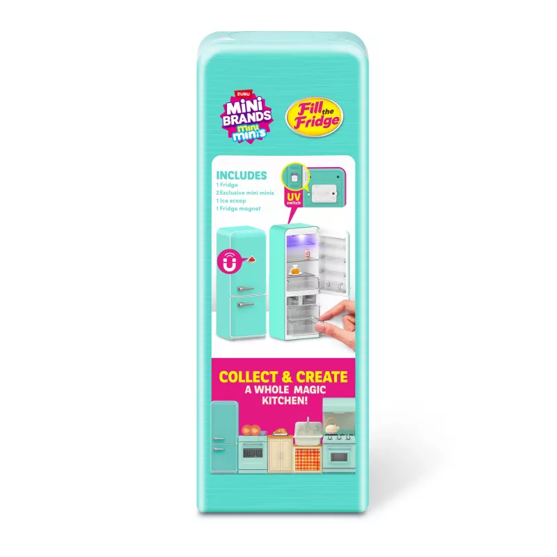 Spielset Zuru Mini Brands Mini Minis Fill the Fridge Playset — sammelbare Miniatur-Lebensmittel-Kühlschrank-Zubehörteile
