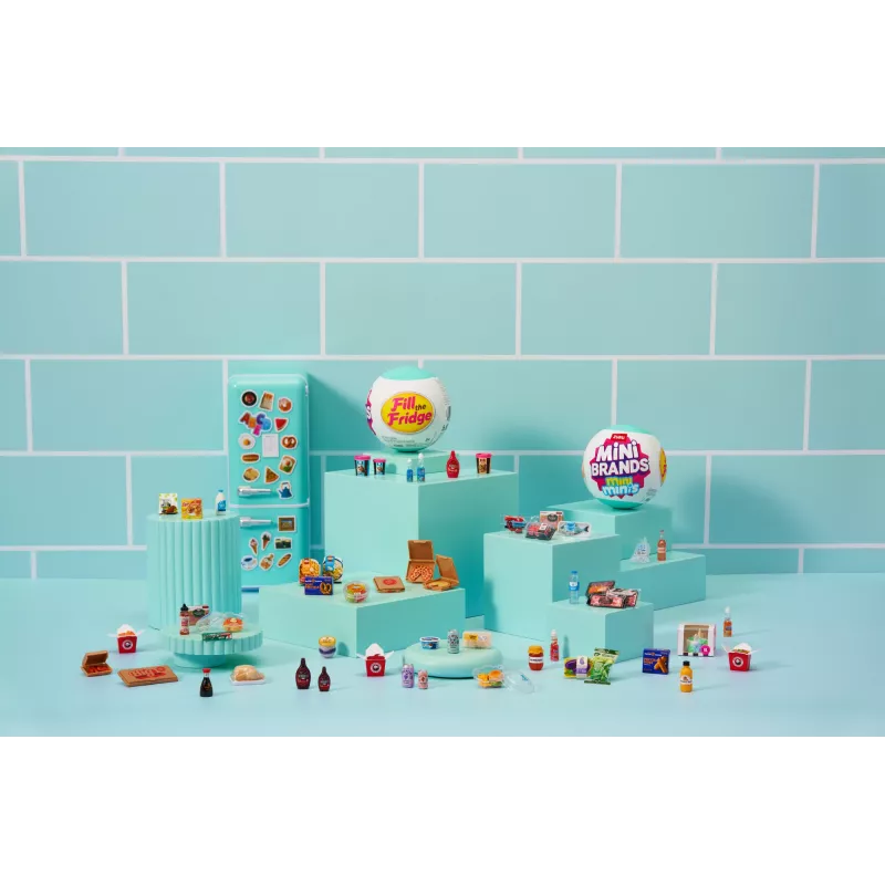 Spielset Zuru Mini Brands Mini Minis Fill the Fridge Playset — sammelbare Miniatur-Lebensmittel-Kühlschrank-Zubehörteile