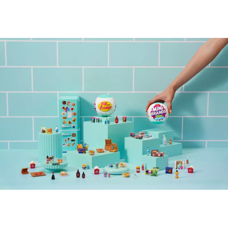 Spielset Zuru Mini Brands Mini Minis Fill the Fridge Playset — sammelbare Miniatur-Lebensmittel-Kühlschrank-Zubehörteile