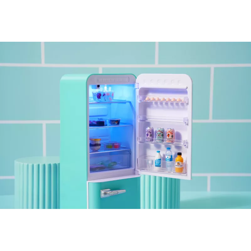Spielset Zuru Mini Brands Mini Minis Fill the Fridge Playset — sammelbare Miniatur-Lebensmittel-Kühlschrank-Zubehörteile