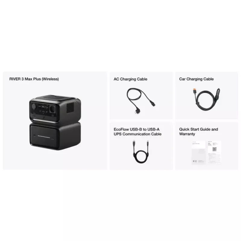 Tragbare Batterie EcoFlow RIVER 3 MAX PLUS Wireless, 858Wh