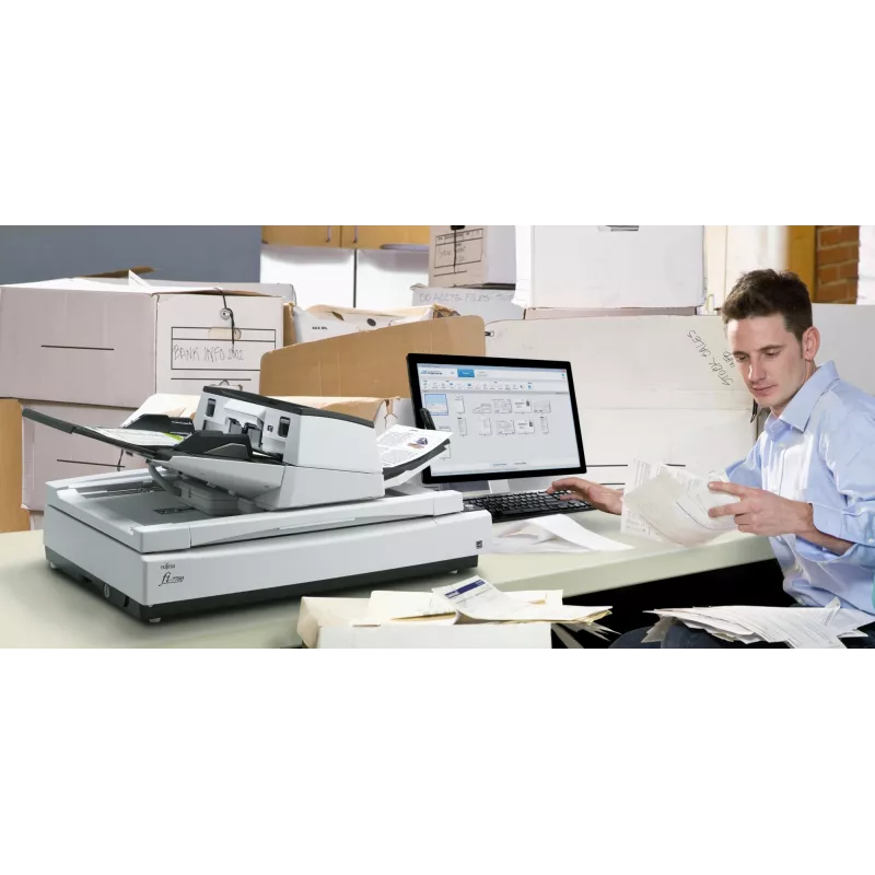 Ricoh fi-7700S Flachbett- & ADF-Scanner 600 x 600 DPI A3 Schwarz, Weiß