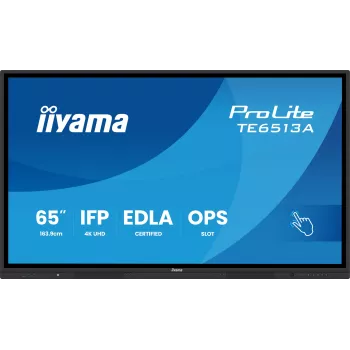 Interaktives Flachbildschirm IIYAMA TE6513A-B2AG 64,5 Zoll (163,8 cm) 4K UHD 500 cd/m² Wi‑Fi Android 24/7 Touchscreen