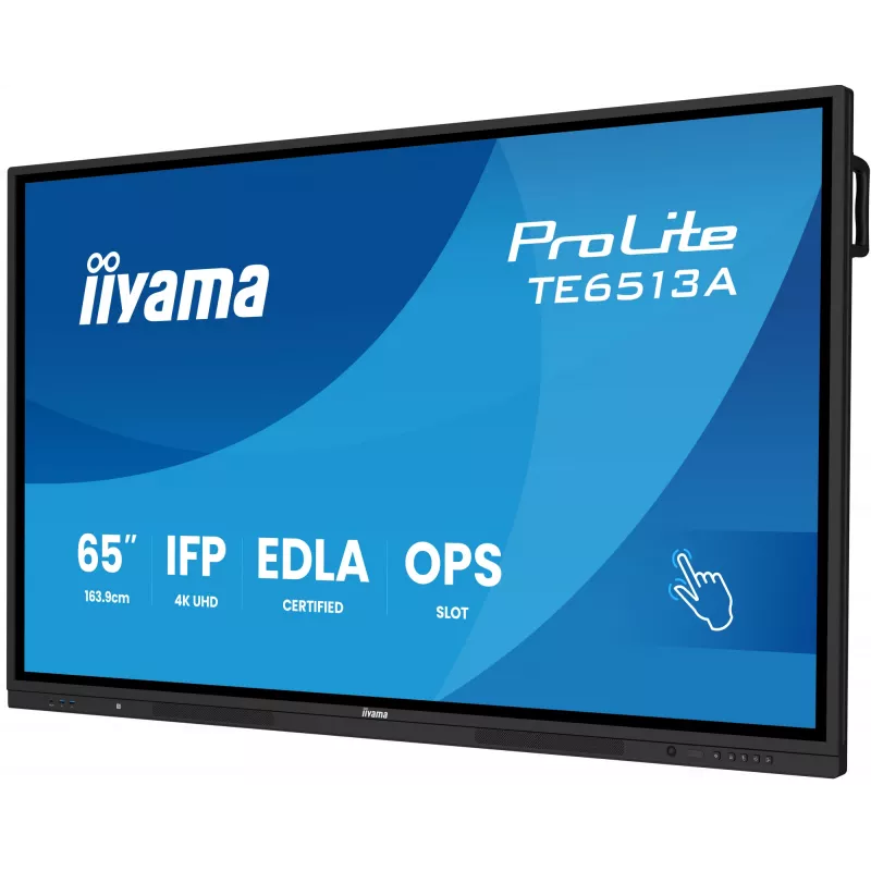 Interaktives Flachbildschirm IIYAMA TE6513A-B2AG 64,5 Zoll (163,8 cm) 4K UHD 500 cd/m² Wi‑Fi Android 24/7 Touchscreen
