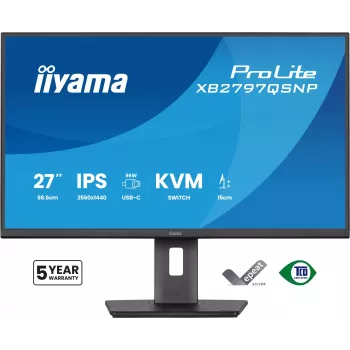 Computermonitor IIYAMA ProLite XB2797QSNP-B1 68,6 cm (27 Zoll) 2560×1440 QHD LED, 16:9, matt, Lautsprecher, USB 3.2 Hub, höhenverstellbar, VESA