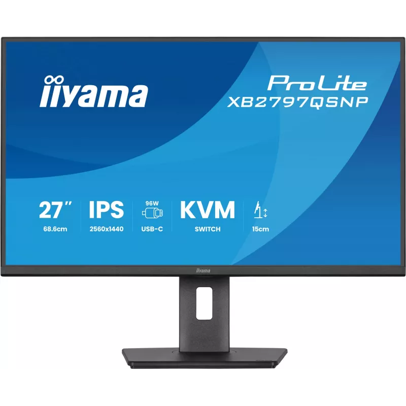 Computermonitor IIYAMA ProLite XB2797QSNP-B1 68,6 cm (27 Zoll) 2560×1440 QHD LED, 16:9, matt, Lautsprecher, USB 3.2 Hub, höhenverstellbar, VESA