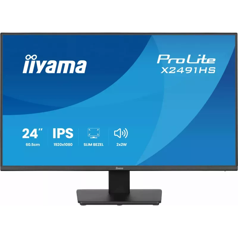 Monitor IIYAMA ProLite X2491HS-B1 60,5 cm (23,8 Zoll) Full-HD-IPS-LCD, 1920×1080, 178° Betrachtungswinkel, matt, integrierte Lautsprecher, VESA, schwarz