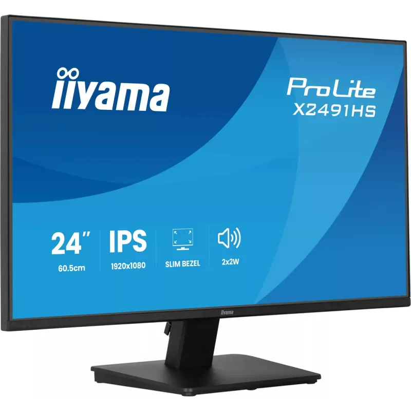 Monitor IIYAMA ProLite X2491HS-B1 60,5 cm (23,8 Zoll) Full-HD-IPS-LCD, 1920×1080, 178° Betrachtungswinkel, matt, integrierte Lautsprecher, VESA, schwarz