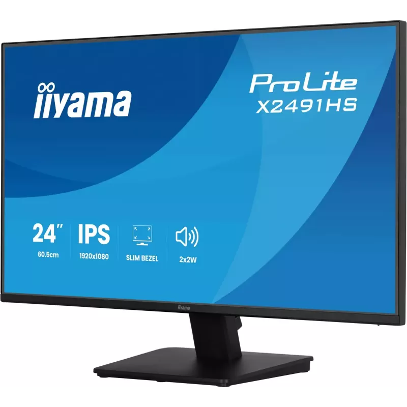 Monitor IIYAMA ProLite X2491HS-B1 60,5 cm (23,8 Zoll) Full-HD-IPS-LCD, 1920×1080, 178° Betrachtungswinkel, matt, integrierte Lautsprecher, VESA, schwarz