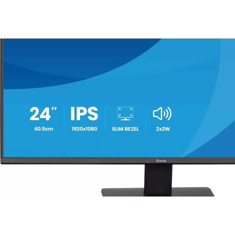 Monitor IIYAMA ProLite X2491HS-B1 60,5 cm (23,8 Zoll) Full-HD-IPS-LCD, 1920×1080, 178° Betrachtungswinkel, matt, integrierte Lautsprecher, VESA, schwarz