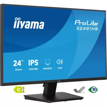 Monitor IIYAMA ProLite X2491HS-B1 60,5 cm (23,8 Zoll) Full-HD-IPS-LCD, 1920×1080, 178° Betrachtungswinkel, matt, integrierte Lautsprecher, VESA, schwarz