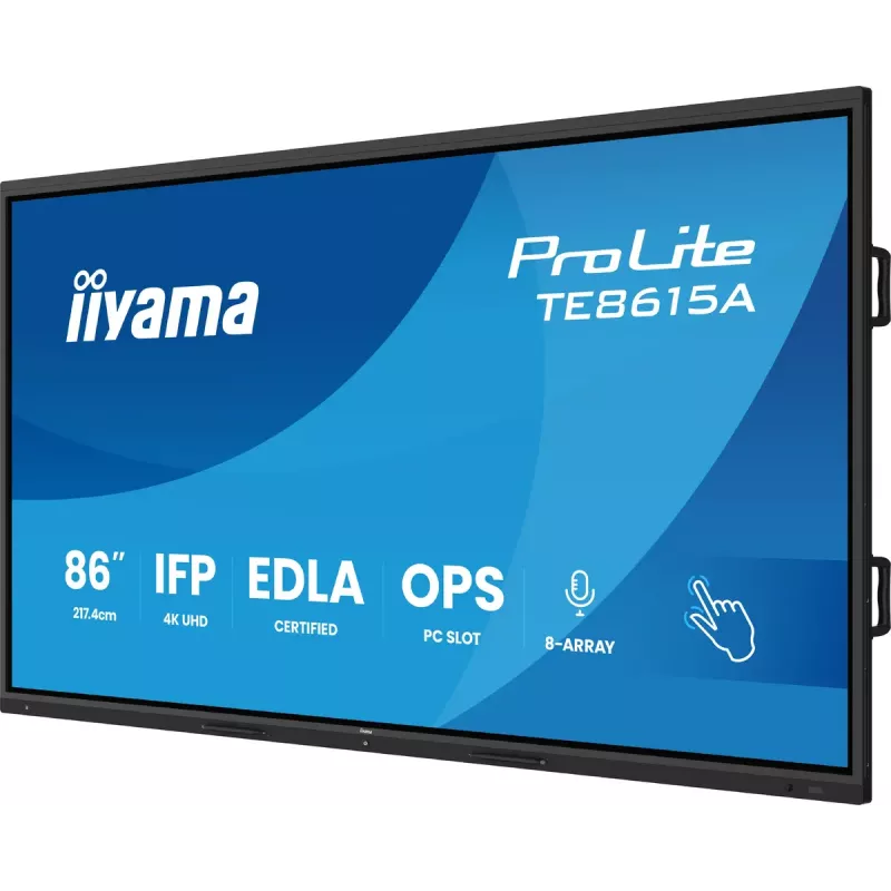 Interaktives Touch-Display IIYAMA TE8615A-B2AG 86 Zoll 4K PCAP-Touchscreen für Bildung und Zusammenarbeit
