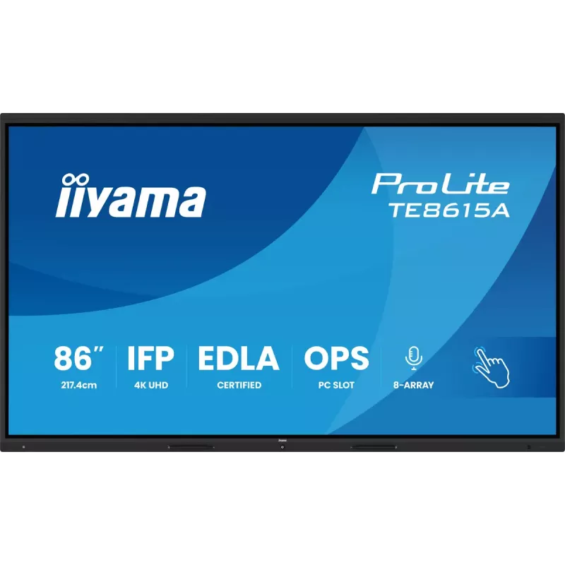 Interaktives Touch-Display IIYAMA TE8615A-B2AG 86 Zoll 4K PCAP-Touchscreen für Bildung und Zusammenarbeit
