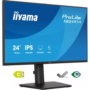 Computer monitor IIYAMA ProLite XB2491H-B1 23.8 inch (60.5 cm) Full HD IPS LCD, 1920×1080, 178° viewing, VESA, height adjustable, Schwarz