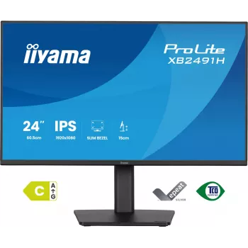 Computer monitor IIYAMA ProLite XB2491H-B1 23.8 inch (60.5 cm) Full HD IPS LCD, 1920×1080, 178° viewing, VESA, height adjustable, Schwarz