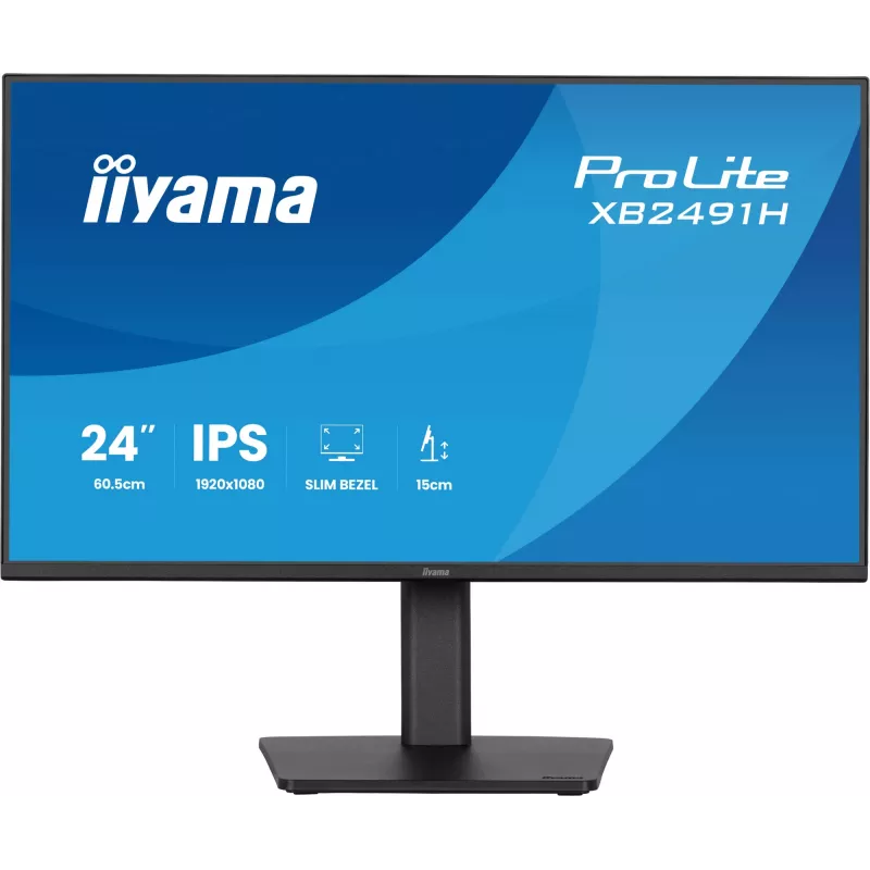 Computer monitor IIYAMA ProLite XB2491H-B1 23.8 inch (60.5 cm) Full HD IPS LCD, 1920×1080, 178° viewing, VESA, height adjustable, Schwarz