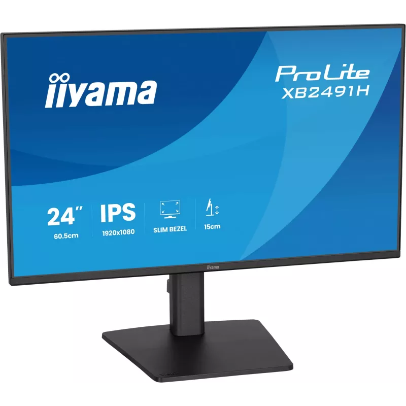 Computer monitor IIYAMA ProLite XB2491H-B1 23.8 inch (60.5 cm) Full HD IPS LCD, 1920×1080, 178° viewing, VESA, height adjustable, Schwarz
