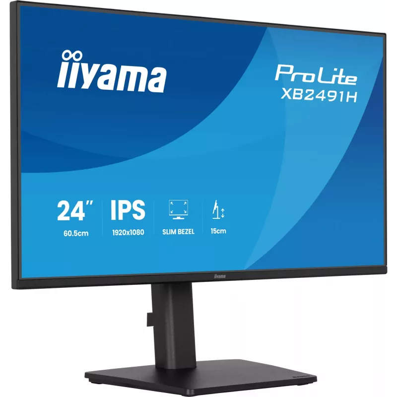 Computer monitor IIYAMA ProLite XB2491H-B1 23.8 inch (60.5 cm) Full HD IPS LCD, 1920×1080, 178° viewing, VESA, height adjustable, Schwarz