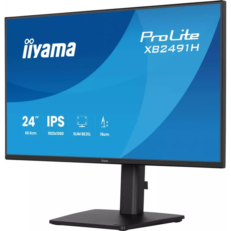 Computer monitor IIYAMA ProLite XB2491H-B1 23.8 inch (60.5 cm) Full HD IPS LCD, 1920×1080, 178° viewing, VESA, height adjustable, Schwarz