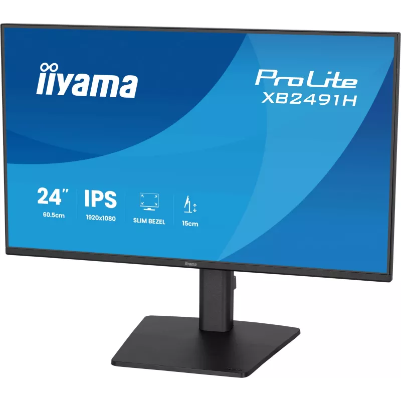 Computer monitor IIYAMA ProLite XB2491H-B1 23.8 inch (60.5 cm) Full HD IPS LCD, 1920×1080, 178° viewing, VESA, height adjustable, Schwarz