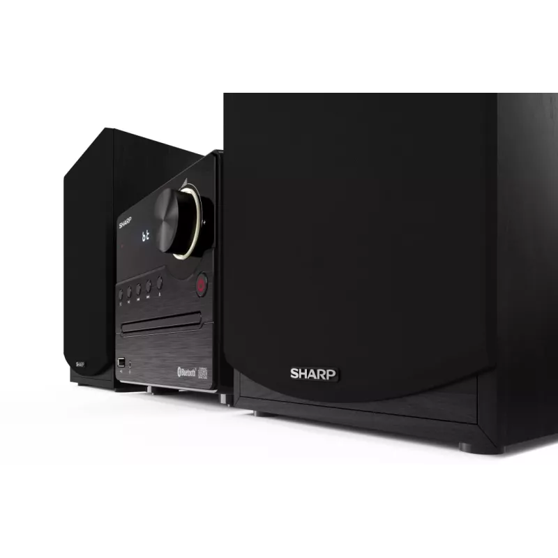 Home-Audio-Mikrosystem Sharp XL-B512(BK) – 45 W, Einzel-CD-Spieler, UKW-Radio, MP3, Bananen-Lautsprecheranschlüsse, schwarz